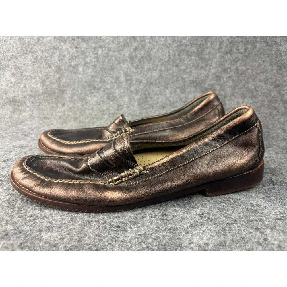 G.H. Bass Weejuns Penny Loafers Womens 10 Metallic Bronze Leather Slip On Shoes